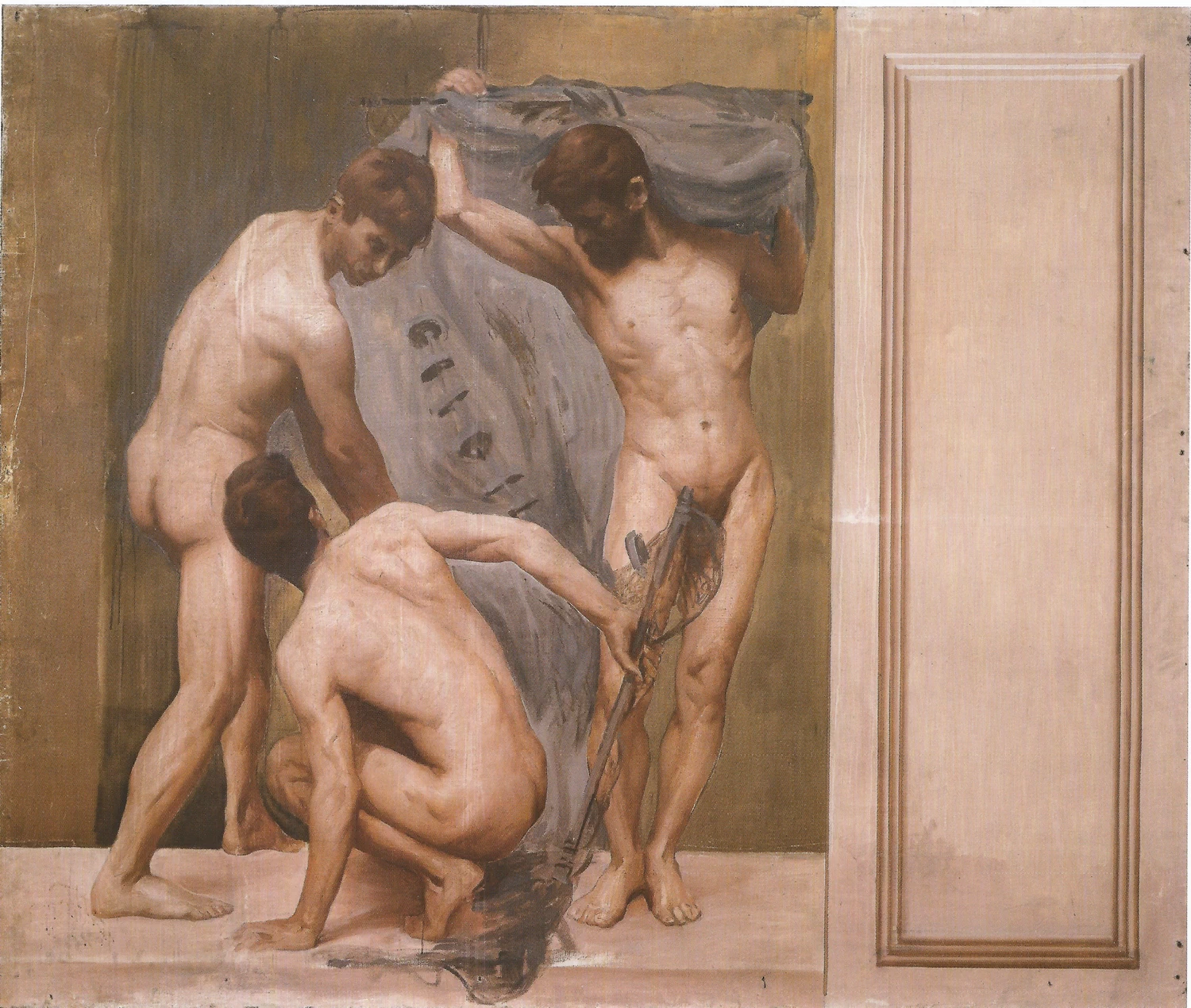 Tre figure nude con rete - Crea